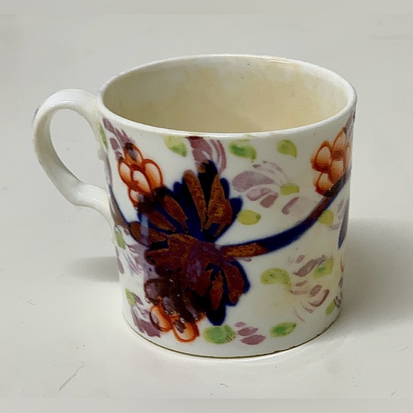 19th Century Antique Gaudy Welsh Grape Pattern Miniature Child’s Mug - Picture 13 of 14